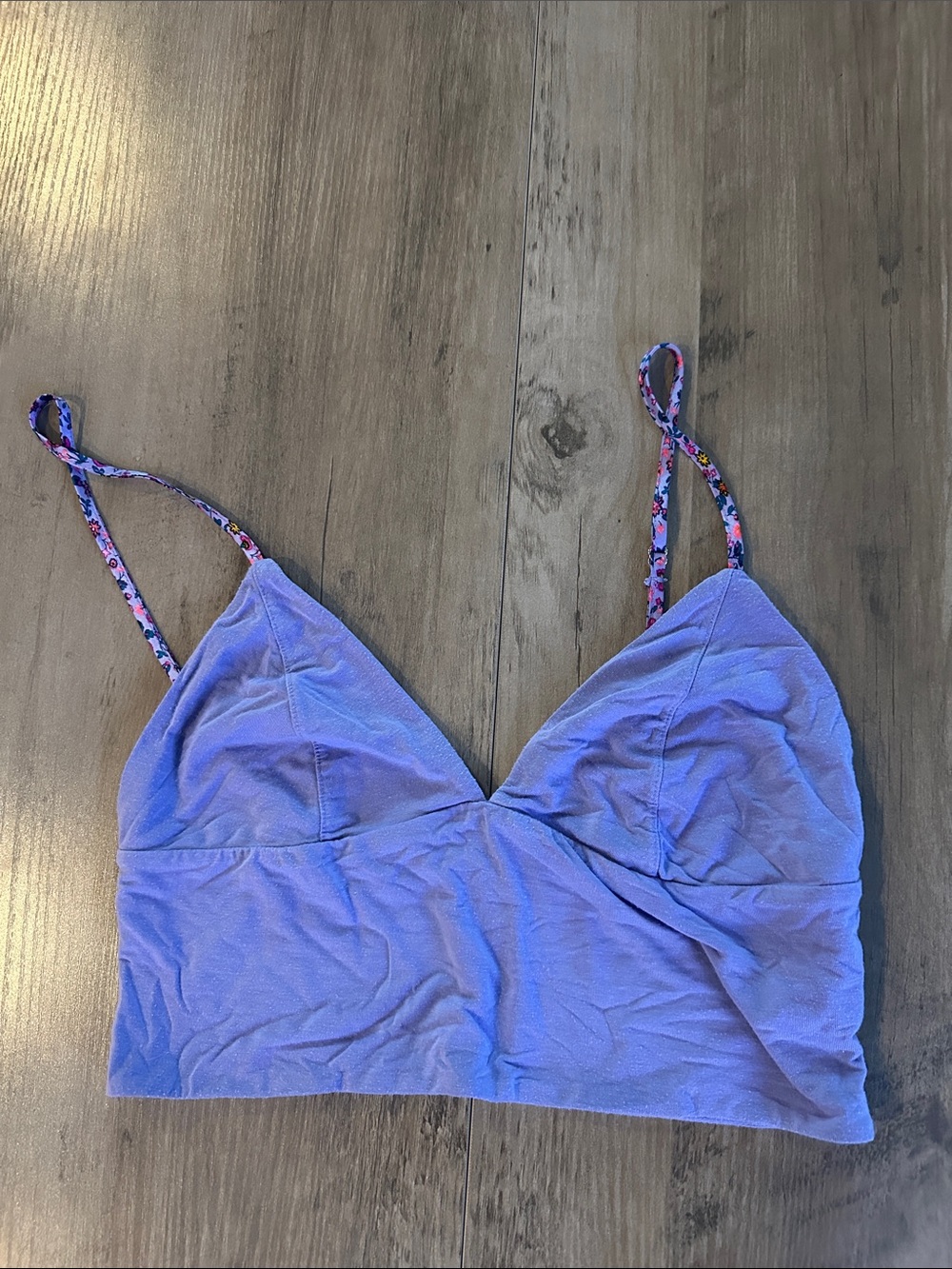 Victoria's Secret - Lavender Bralette with Floral Spaghetti Straps